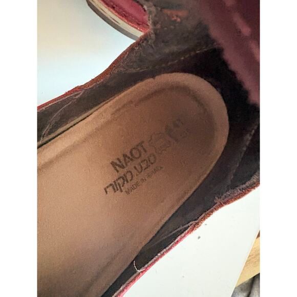Naot Sycamore Red Leather Ankle Strap Shoes Women’s 41/10 Comfort Mary Janes - Picture 5 of 7
